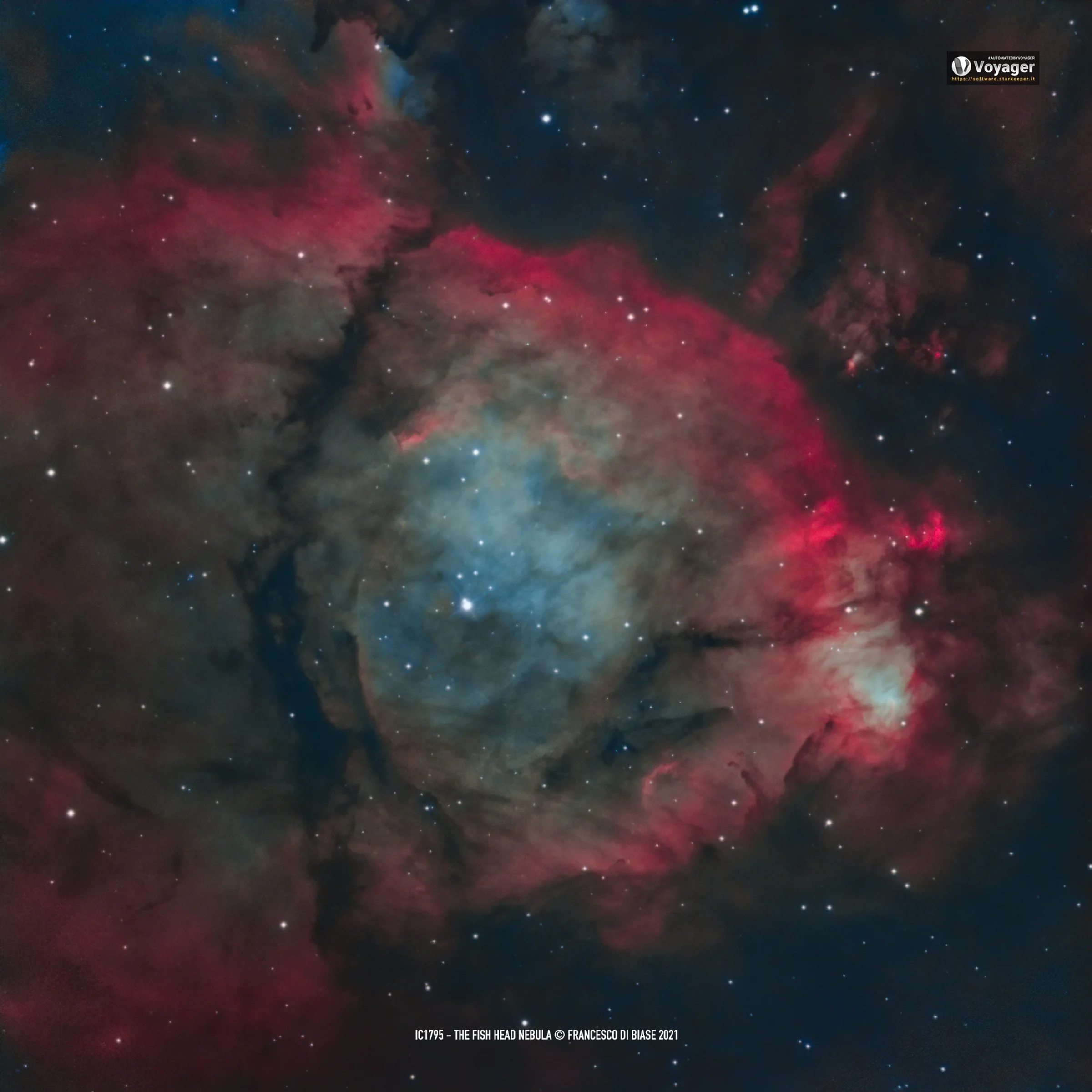 IC1795 - The FishHead Nebula in narrowband bicolor