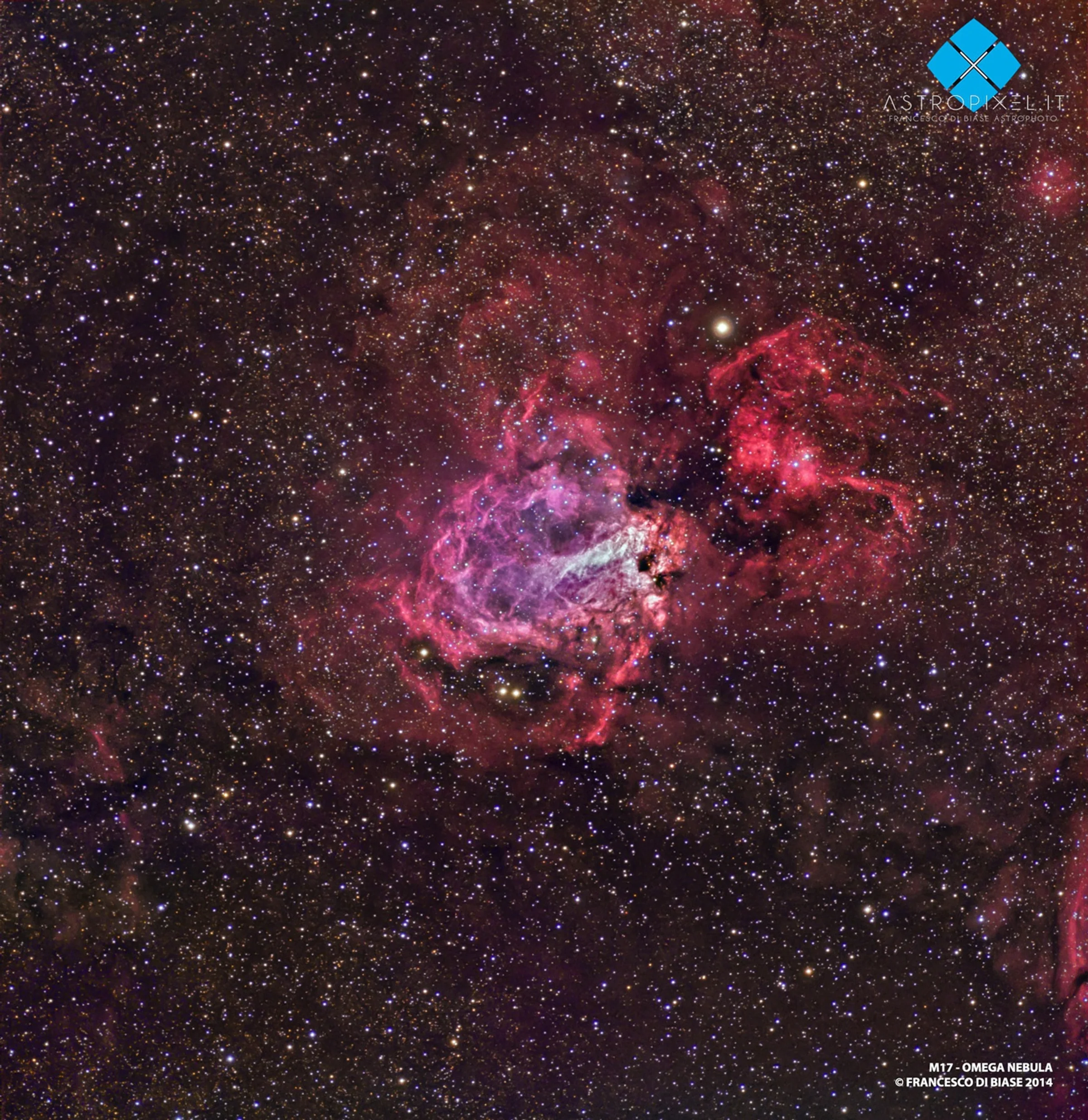 M17 Omega Nebula in HaRGB
