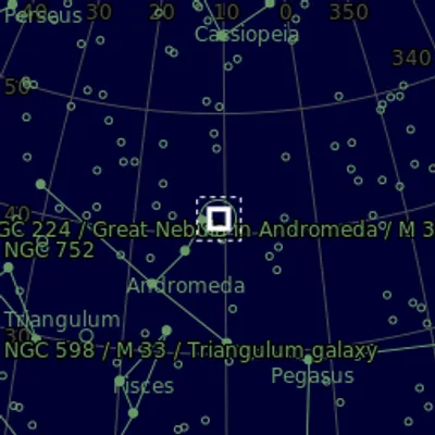 Sky map for M31 Andromeda Galaxy