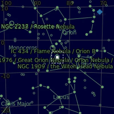 Sky map for M42 - The great Orion Nebula (core)