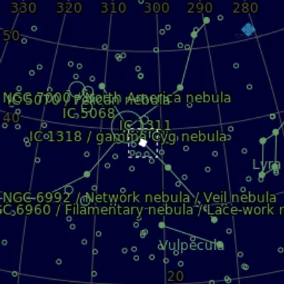 Sky map for NGC 6888 - The Crescent Nebula