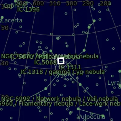 Sky map for NGC 6914 - VDB 132 - VDB 161 in LRGB