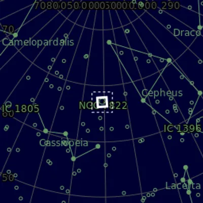 Sky map for Sh2 171 - NGC 7822 Emission nebula in Cepheus HLRGB