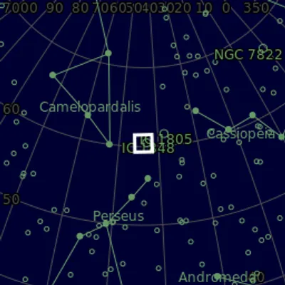 Sky map for The Soul Nebula IC 1848